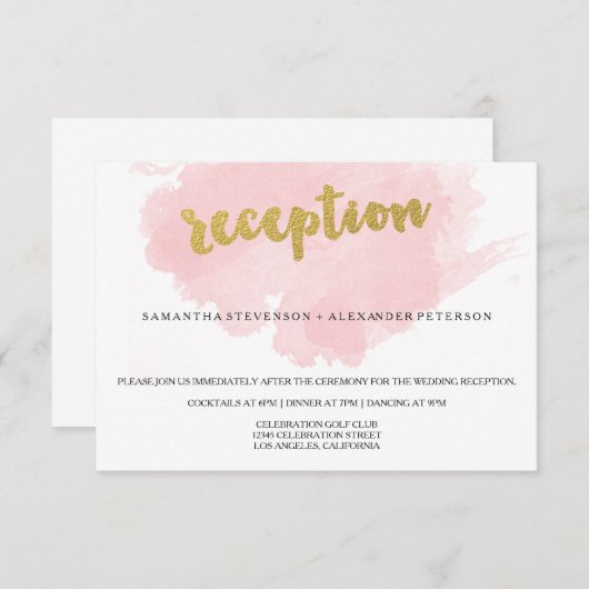 Ontvangst van gouden en dubbelzinnige Waterverf br Informatiekaartje (Voorkant / Achterkant)