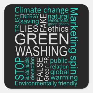 Ontvangst van Greenwash Fake Lies Vierkante Sticker