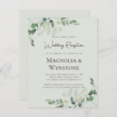 Ontvangst van groene bruiloft met Eucalyptus Sage Kaart (Voorkant / Achterkant)
