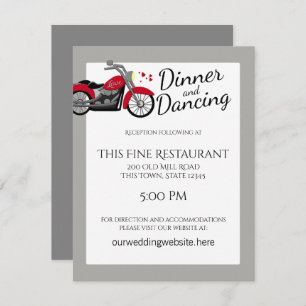 Ontvangst van motorfietsen en harten kaart