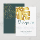 Ontvangst van Tropische gouden bruiloft Kaart (Voorkant / Achterkant)
