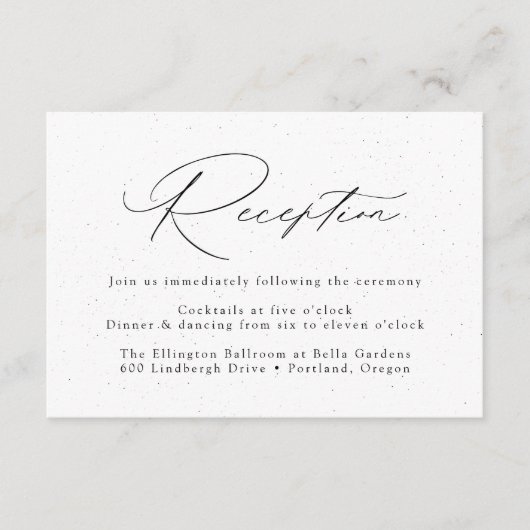 Ontvangst van witte en zwarte bruiloft informatiekaartje (Voorkant)