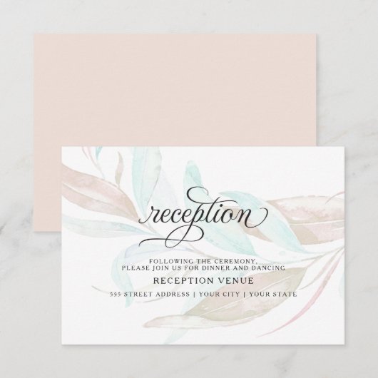 ONTVANGST | Waterverf van pastkoraal Aqua Kaart (Voorkant / Achterkant)