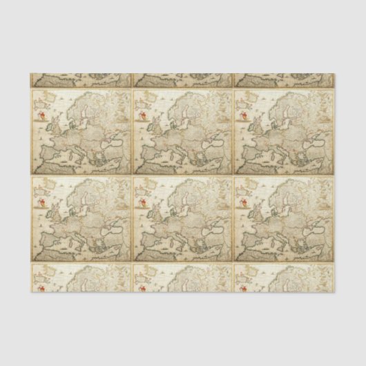 Ontvangstdocument - Kaart van Europa Tissuepapier (Voorkant)