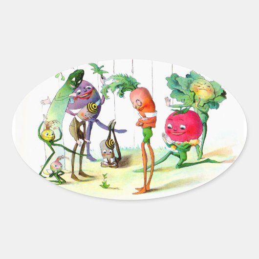 Ontvangsten van de Vege-Mannen 2 Ovale Sticker (Voorkant)