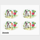 Ontvangsten van de Vege-Mannen 2 Ovale Sticker (Vel)