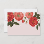 ONTVANGSTKAART vintage rode rozen bloemenboeket Kaart (Achterkant)