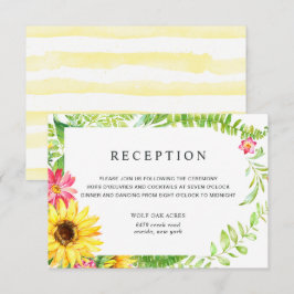 Ontvangstkaart voor een zonnebloemhuwelijk kaart