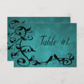 Ontvangsttafelkaart met turkooisen Liefdesvogels Kaart (Voorkant / Achterkant)