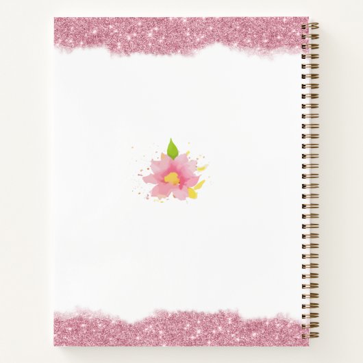 Ontvangt Roze Glitter Cupcake Aangepast Notitieboe Notitieboek (Achterkant)