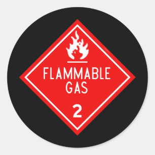 Ontvlambaar gas ronde sticker