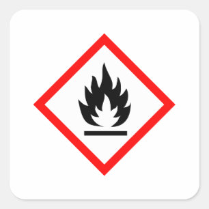 Ontvlambaar pictogram/symbool vierkante sticker