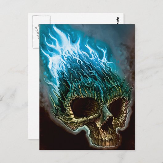 Ontvlambare schedel briefkaart (Voorkant / Achterkant)