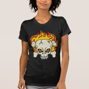 Ontvlambare schedel en kruisbeenderen t-shirt
