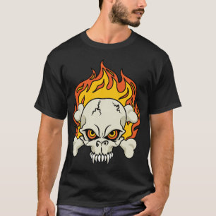 Ontvlambare schedel en kruisbeenderen t-shirt