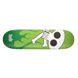 Ontvlambare schedel skateboard