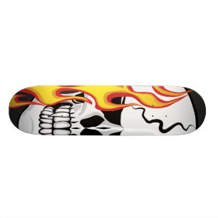 Ontvlambare schedel skateboard