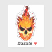 Ontvlambare schedel sticker (Vel)