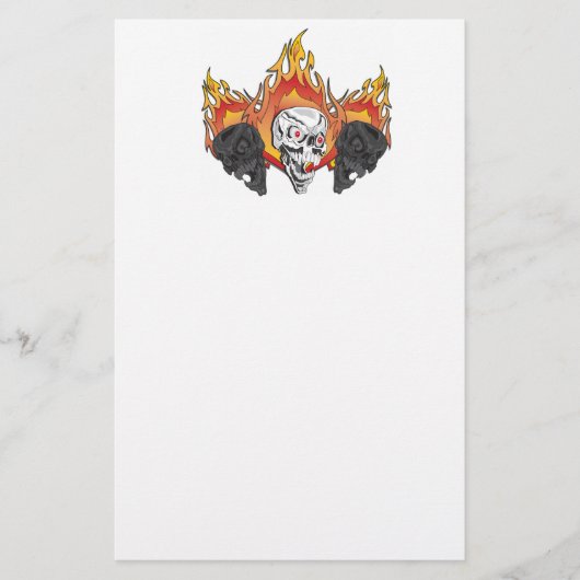 Ontvlambare schedels briefpapier (Voorkant)