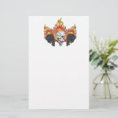 Ontvlambare schedels briefpapier (Staand voorkant)