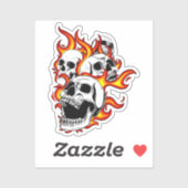 Ontvlambare schedels sticker (Vel)