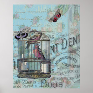 ontvlechtingsstijl met de vogelvlinder uit Parijs Poster