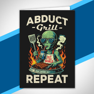 Ontvoering Grill Herhaal Retro BBQ Kookfeest Grapp Kaart