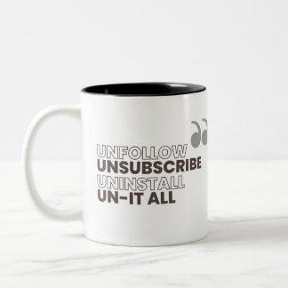 Ontvolg, Uitschrijven, Deïnstalleren, Alles-uitsch Tweekleurige Koffiemok