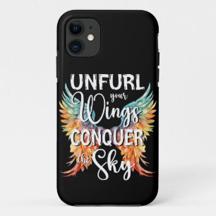 Ontvul je vleugels Verover de lucht, Kleurrijk iPhone 11 Hoesje