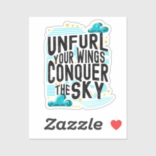 Ontvul je vleugels Verover de Sky Line Art Inspire Sticker