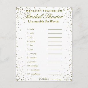 Ontwarren de woorden Gouden Confetti Uitnodiging Briefkaart