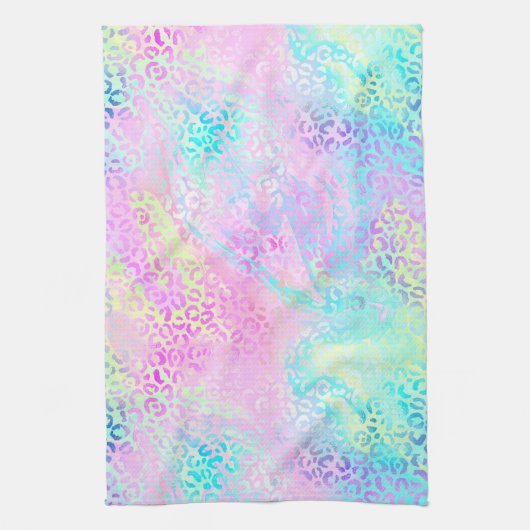 Ontwerp 10 van de Iridescent Leopard-reeks Theedoek (Verticaal)