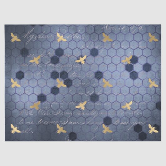 Ontwerp 12 van de Blauwe Bee-reeks - Weefselpapier Tissuepapier (Voorkant)