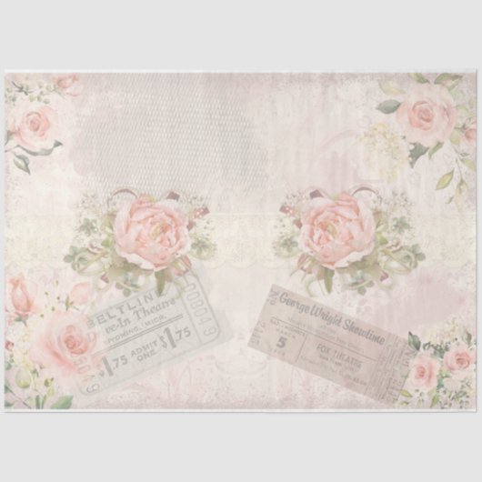 Ontwerp 14 Shabby Chic Collage Series Tissuepapier (Voorkant)