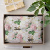 Ontwerp 17-tapeband uit de roze en gouden bijenree tissuepapier (Geschenk)