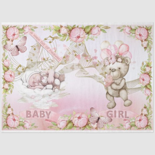 Ontwerp 1 van de Baby Girl-reeks Tissuepapier (Voorkant)