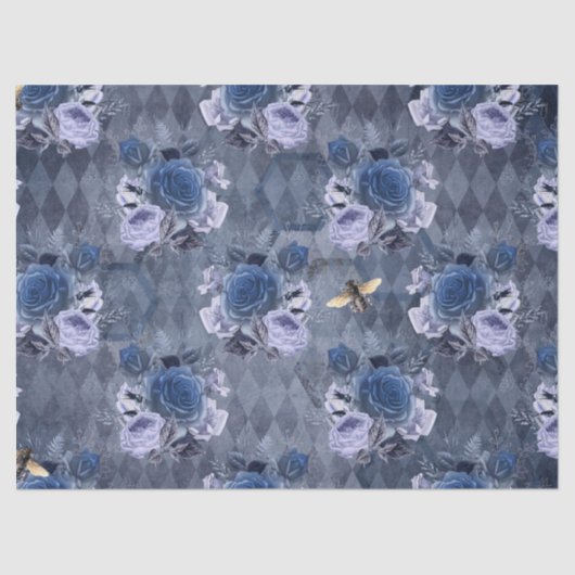 Ontwerp 1 van de blauwe bijenreeks tissuepapier (Voorkant)