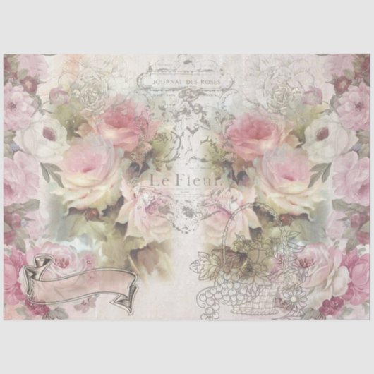 Ontwerp 1 van de Grafische Collage van Shabby Chic Tissuepapier (Voorkant)