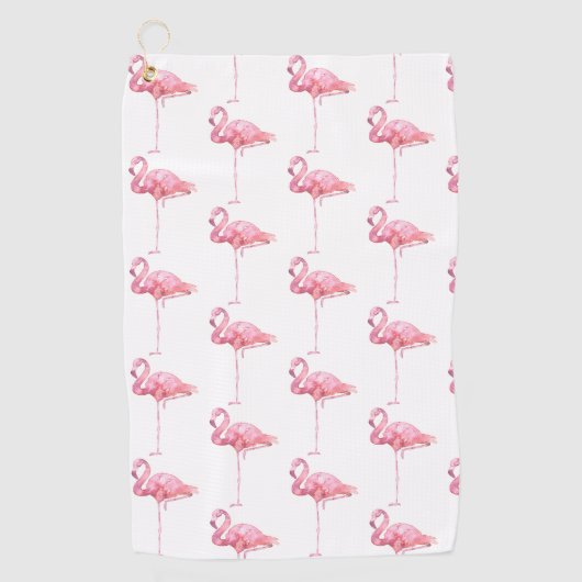 Ontwerp 1 van de Reeks van de Flamingo van de Tend Golfhanddoek (Voorkant)
