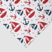 Ontwerp 1 van de rode en Navy Nautical Series Tissuepapier (Detail)