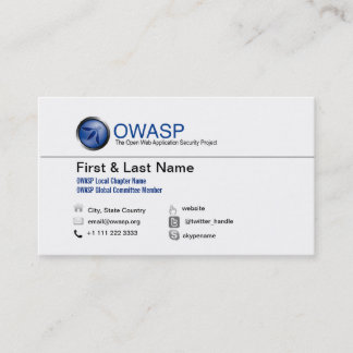 Ontwerp 1 van het Visitekaartje van OWASP, Geen QR