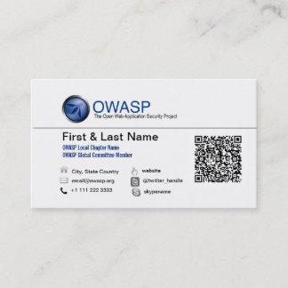 Ontwerp 1 van het Visitekaartje van OWASP met QRC