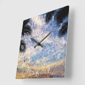 Ontwerp 28 Mozaïekblauw Vierkante Klok (Hoek)