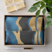 Ontwerp 2 van de blauwe en goudtijgerreeks tissuepapier (Geschenk)