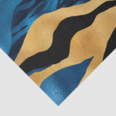 Ontwerp 2 van de blauwe en goudtijgerreeks tissuepapier (Detail)