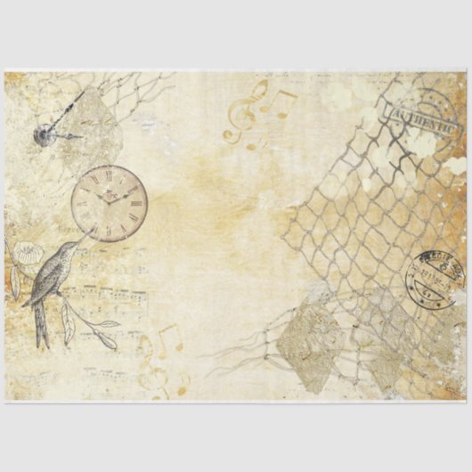 Ontwerp 2 van de Chic Cream-reeks van Shabby Tissuepapier (Voorkant)