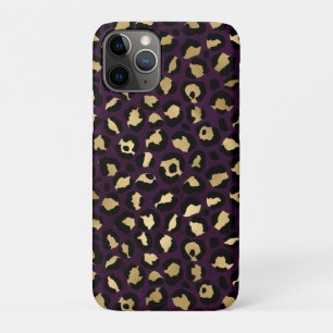 Ontwerp 2 van de Paarse en Gold Leopard-reeks iPhone 11 Pro Hoesje