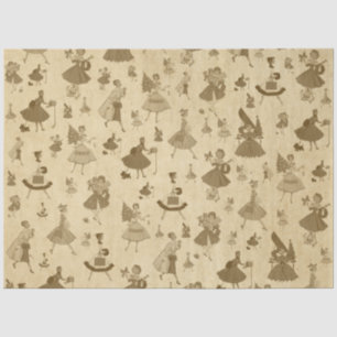 Ontwerp 3 van de 1950 Vintage-kerstreeks Tissuepapier