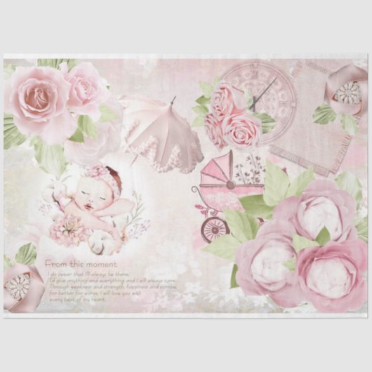 Ontwerp 3 van de Baby Girl-reeks Tissuepapier (Voorkant)