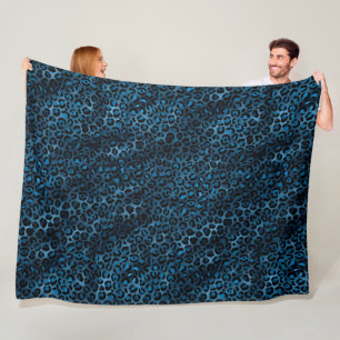 Ontwerp 3 van de blauw- en Gold-leopard-reeks Fleece Deken